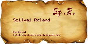 Szilvai Roland névjegykártya