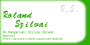 roland szilvai business card